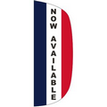 "NOW AVAILABLE" 3' x 8' Stationary Message Flutter Flag